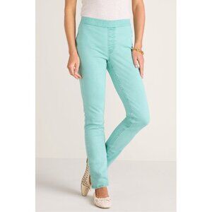 Soft Surroundings Ultimate Demin Pull On Slim Leg Jeans Canton Blue Sz L NWT